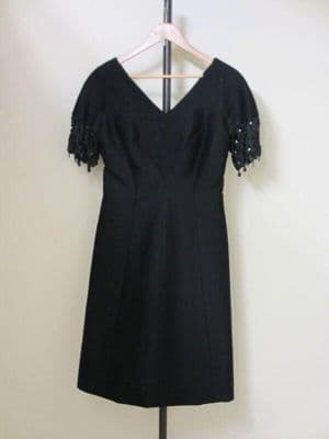 Black Silk Crepe Cocktail Dress and Coat