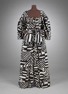 Black White Geometric Cotton Jama Jumpsuit