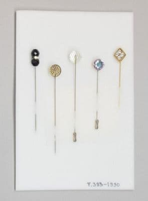 Metal Hat Pin Sample Card with Decorative Heads