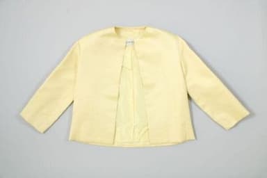 Pale Yellow Wild Silk Cropped Evening Jacket