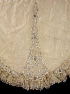 Ivory Satin Wedding Gown with Organza Overlay