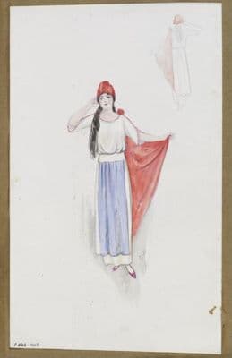 Classical White Bodice with Flowing Pale Blue Skirt