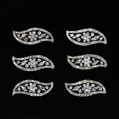Silver Diamond Shuttle-Shaped Dress Ornament