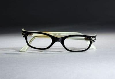 Black Cream Cat-Eye Plastic Acetate Eyeglasses