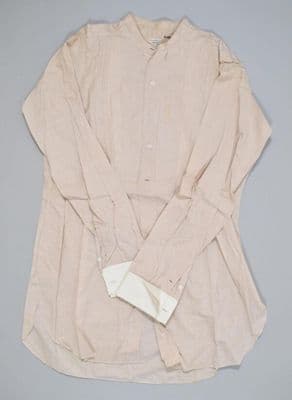 Beige Cotton Men's Dress Shirt