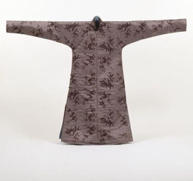 Taupe Cut Silk Velvet Chinese Men's Robe