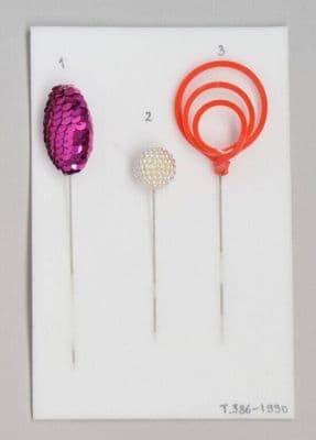 Metal Hat Pins with Decorative Heads Sample Card