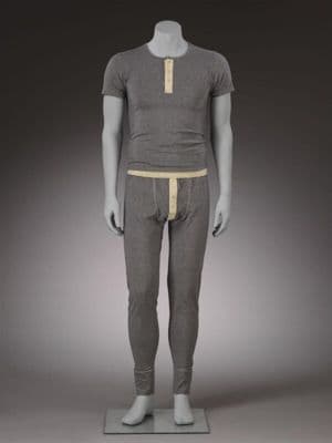 Heather Gray Cotton Elastane Long Johns Set