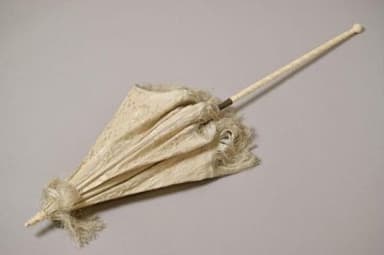 Cream Silk Taffeta Embroidered English Parasol