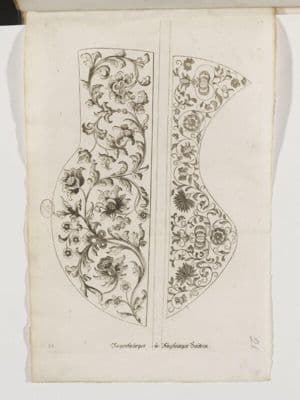 Sepia Brown Floral Embroidery Pattern Engraving