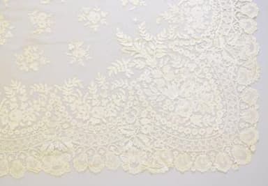 Belgian Bobbin Lace Square Wedding Veil
