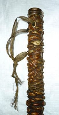 Carved Wood Gentleman's Swordstick with Spiral Pattern