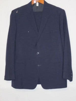 Navy Blue Wool Men's Business Suit