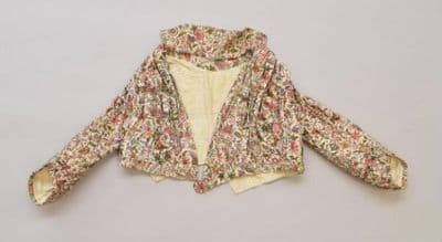 Block-Printed Cotton Bodice with Floral Pattern