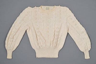 Cream Cotton Cable Knit Sweater