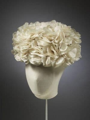 Cream Silk Cotton Floral Cocktail Hat