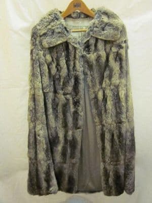 Chinchilla Fur Evening Cape with Silk Satin Lining