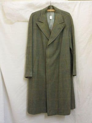 Green Check Tweed Raglan Sleeve Overcoat