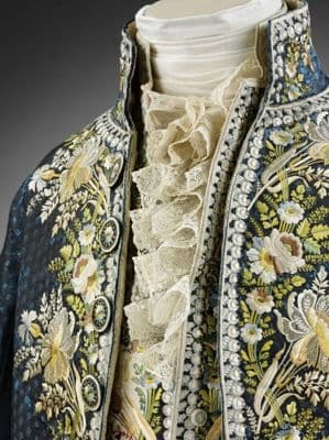 Cream Needlepoint Lace Ruffles with Floral Motifs