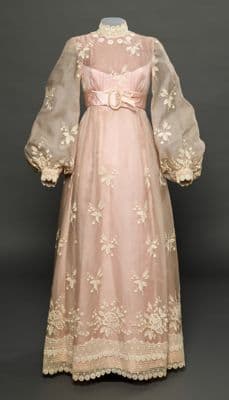 Dusty Rose Silk Taffeta Empire Waist Evening Gown
