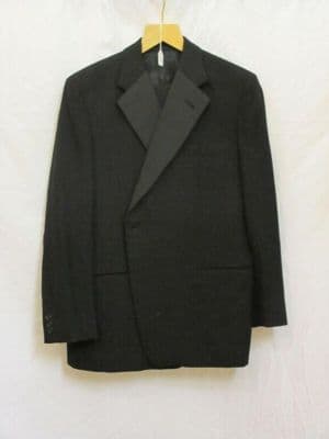 Black Wool Dinner Jacket with Satin Lapels