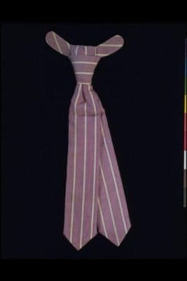 Mauve Silk Clip-On Tie with Cream Stripes