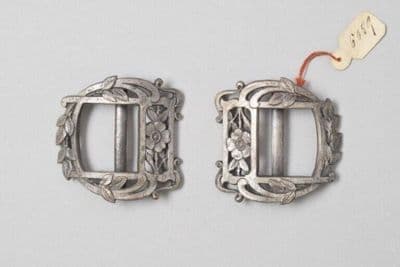 Anodized Metal Ornate Shoe Buckles with Openwork