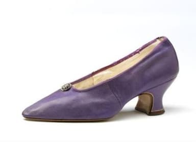 Purple Leather Low-Heeled Court Pump