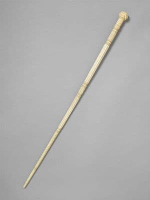 Carved Sperm Whale Ivory Walking Stick