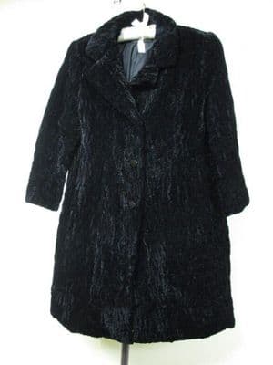 Black Quilted Velvet A-Line Coat