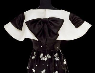 Evening dress of silk, organza and satin, designed by Philippe Venet, France, 1989