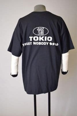 Black Cotton Graphic T-Shirt with White Print