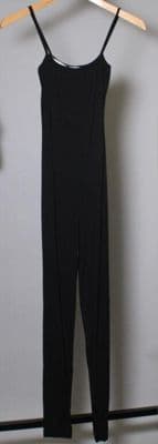 Black Spandex Bodysuit with Integrated Leggings