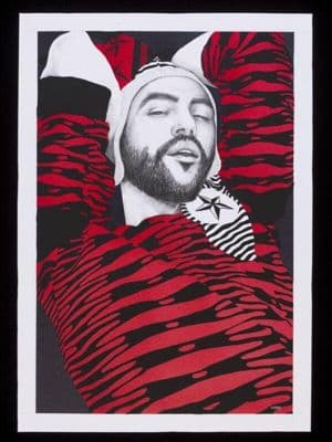 Red Black Striped Wool Knit Sweater