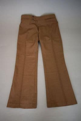 Brown Terylene Flared Trousers