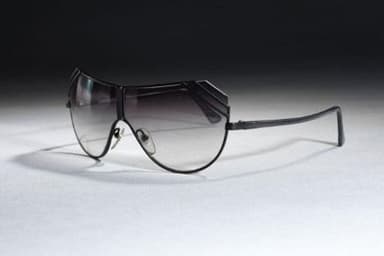 Black Painted Metal Visor Style Sunglasses