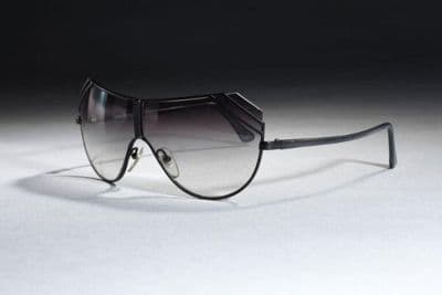 Black Painted Metal Visor Style Sunglasses