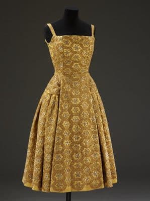 Golden Yellow Silk Satin Strapless Cocktail Dress