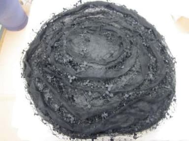 Charcoal Gray Layered Net Mushroom Hat