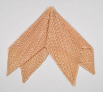 Coral Pleated Synthetic Triangular Collar Element