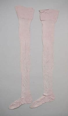 Pale Pink Machine-Knitted Rayon Stockings