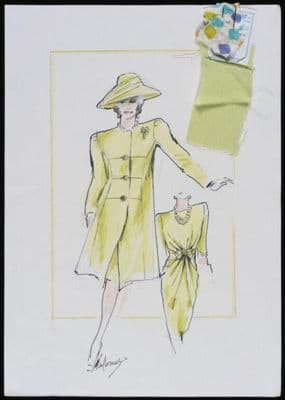 Pale Yellow Cotton Gabardine Double-Breasted Trench Coat