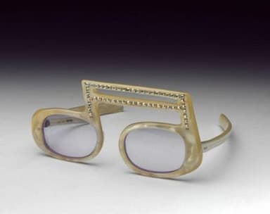 Champagne Gold Plastic Spectacles with Diamanté Embellishment