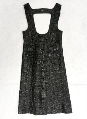 Black PVC A-Line Pinafore Dress