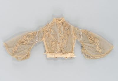 Cream Silk Wedding Bodice with Lace Applique