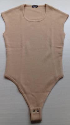 Camel Wool Knit Sleeveless Bodysuit