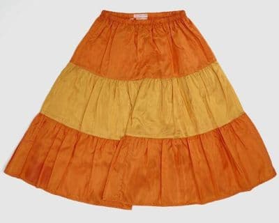 Orange Plaid Viyella Tiered Skirt and Pinafore