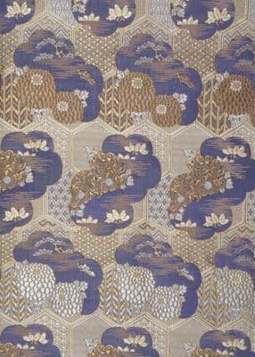 Deep Purple Silk Brocade Obi Sash