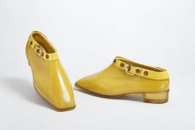 Bright Yellow PVC Ankle Boots with Block Heel