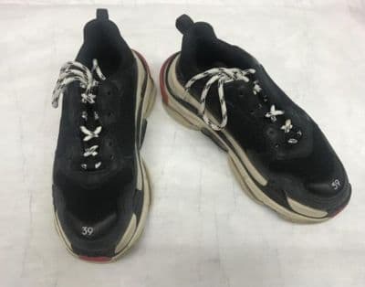 Black White Red Chunky Triple S Sneakers